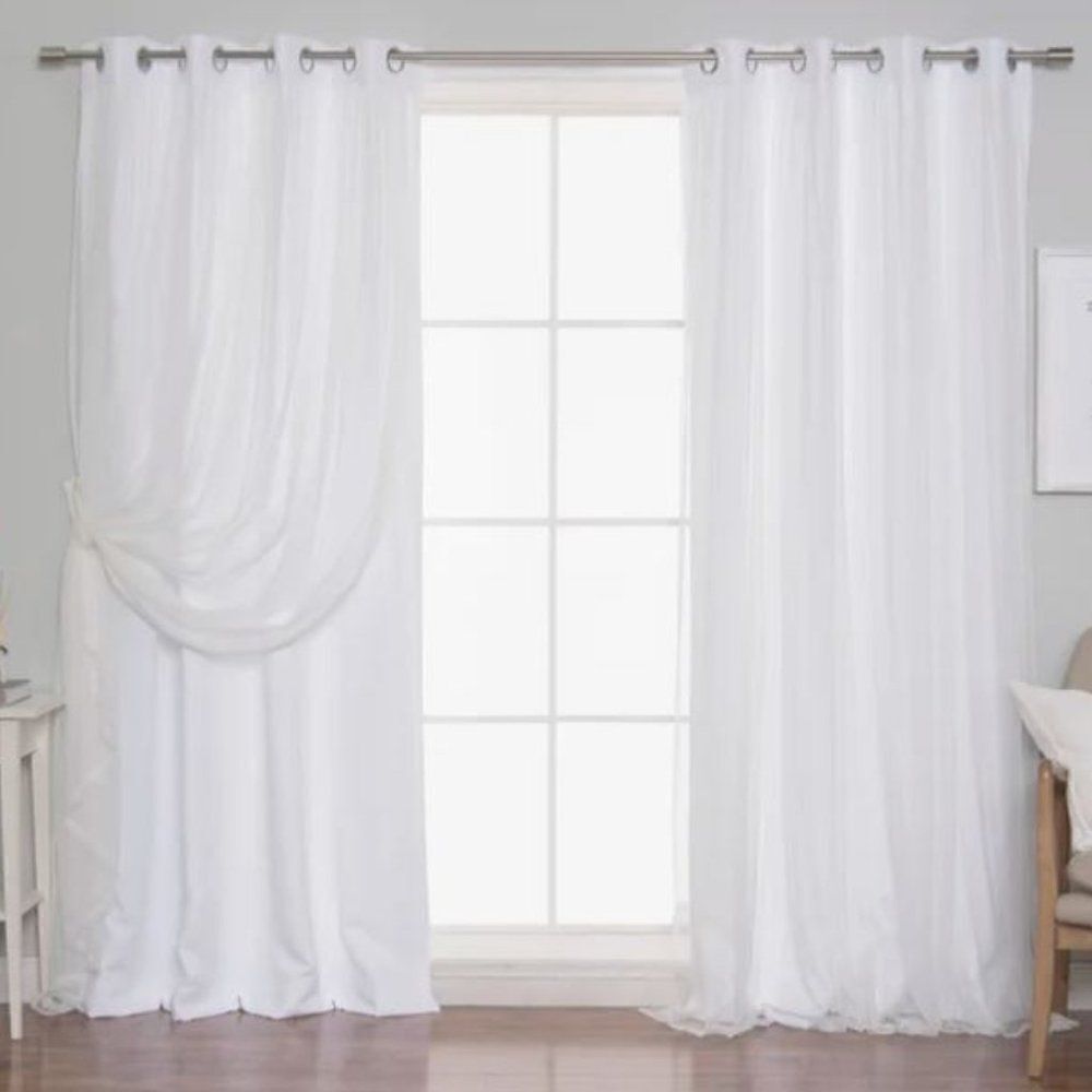 White Room Darkening Grommet Curtains, Set of 2